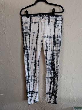 Hudson Collin Flap Skinny Jean - Black & White Tie-dye